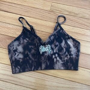 Darc Sport Black and Brown Tie-Dye Sports Bra
